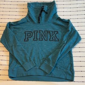 PINK Victoria's Secret Blue Cowl Neck Sweater